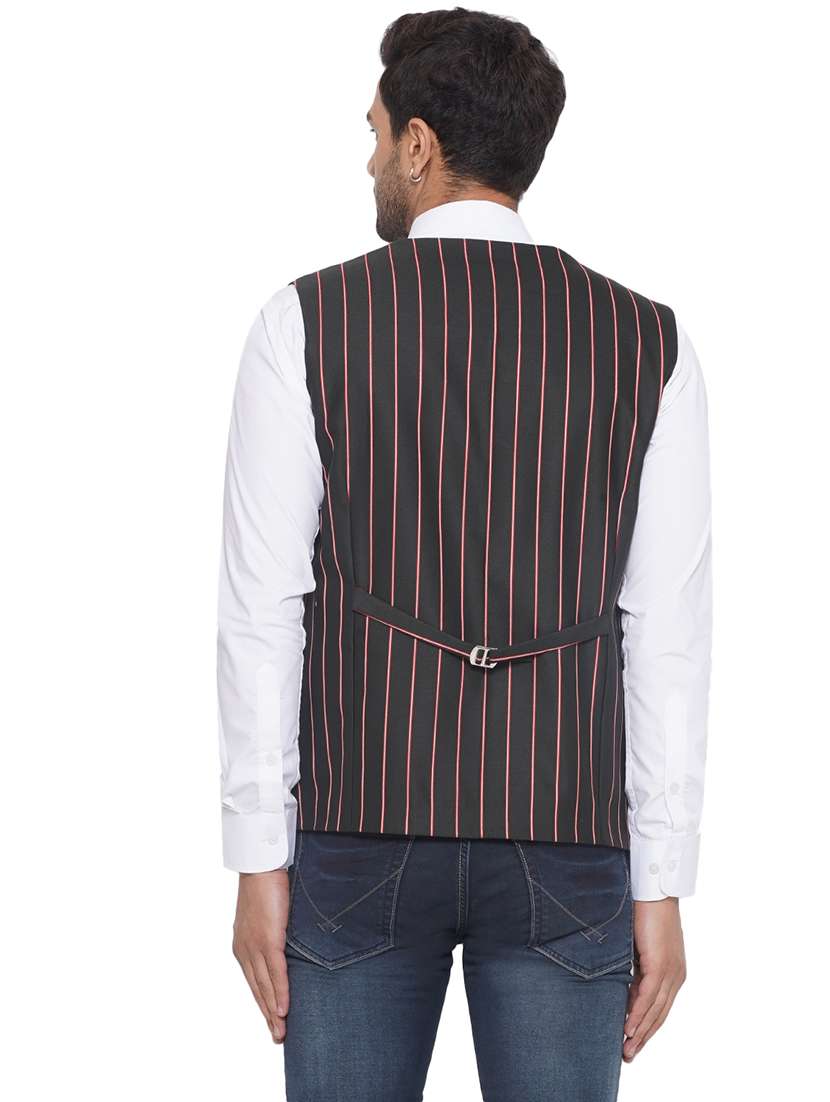 men stripes sleeveless waist coat - 21513352 -  Standard Image - 3