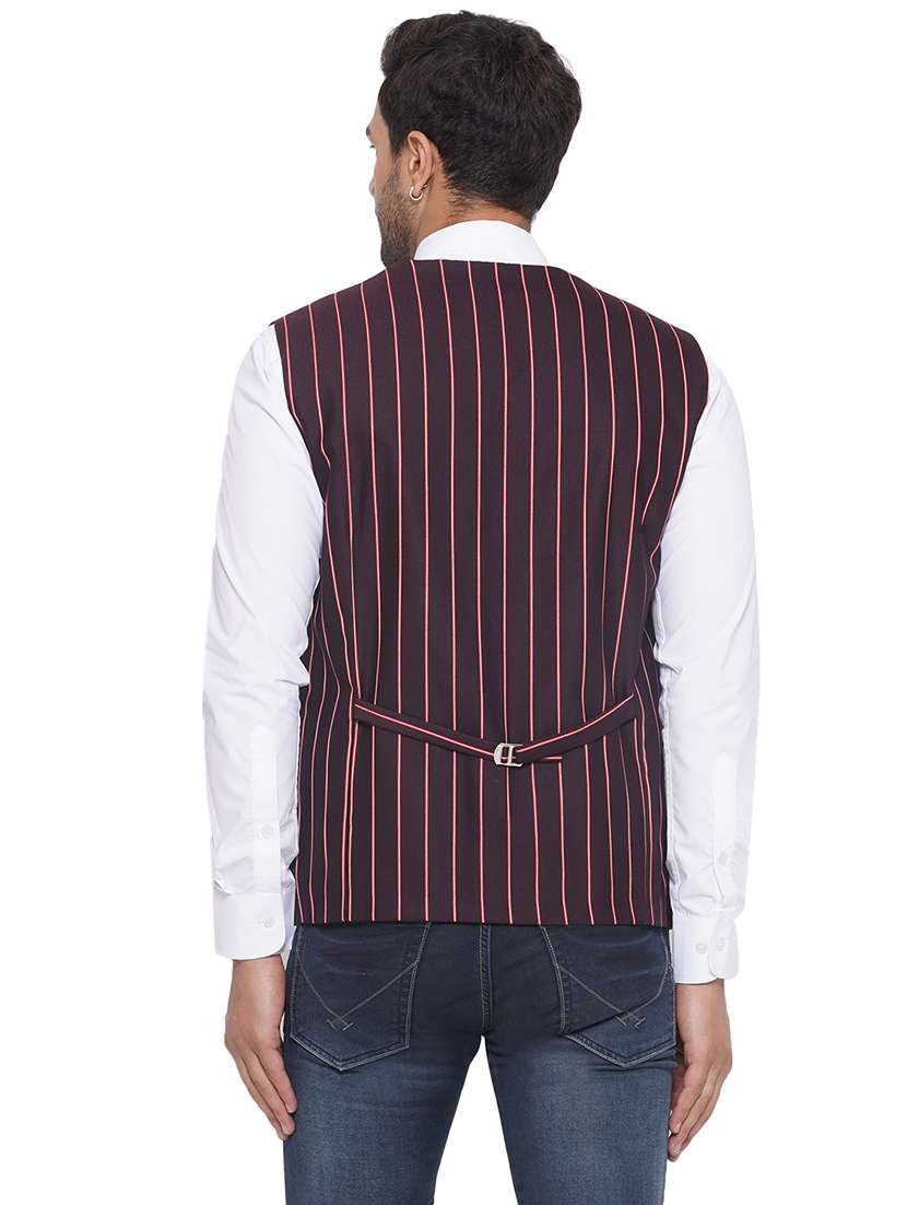 men stripes sleeveless waist coat - 21513353 -  Standard Image - 3