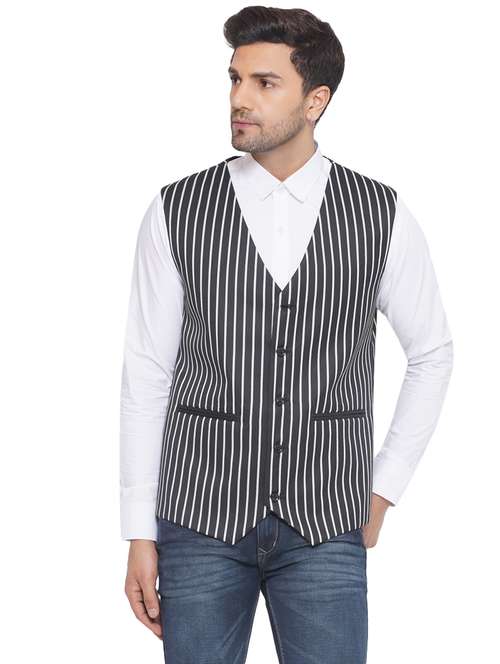 men stripes sleeveless waist coat - 21513354 -  Standard Image - 0