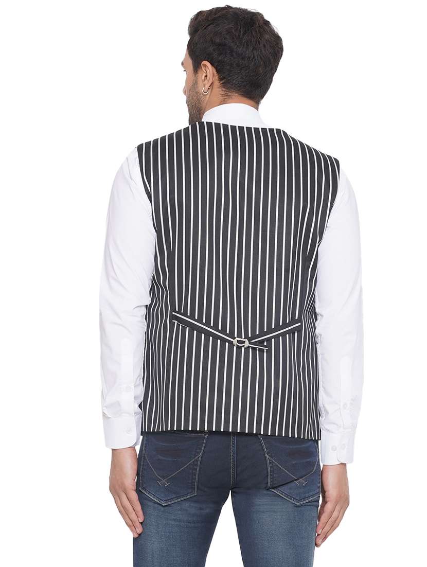 men stripes sleeveless waist coat - 21513354 -  Standard Image - 3