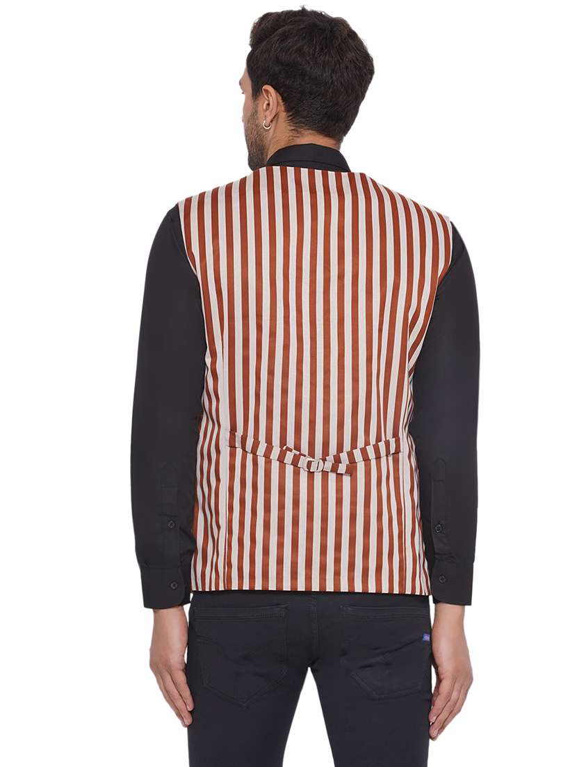 men stripes sleeveless waist coat - 21513356 -  Standard Image - 3