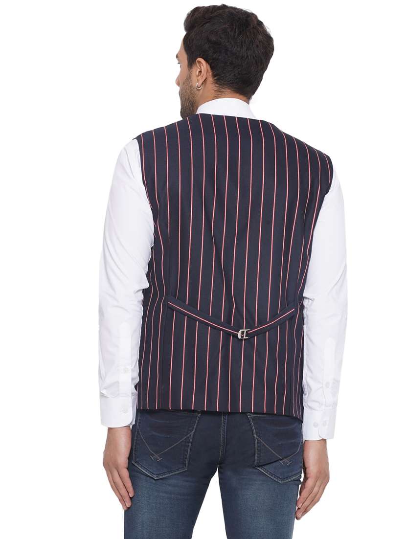 men stripes sleeveless waist coat - 21513357 -  Standard Image - 3