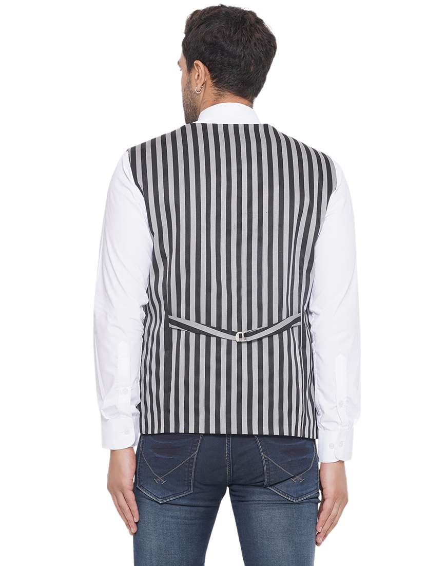 men stripes sleeveless waist coat - 21513358 -  Standard Image - 3