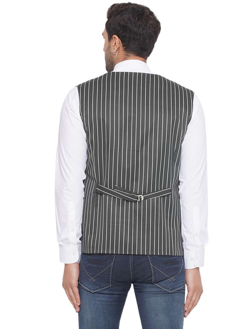 men stripes sleeveless waist coat - 21513359 -  Standard Image - 3