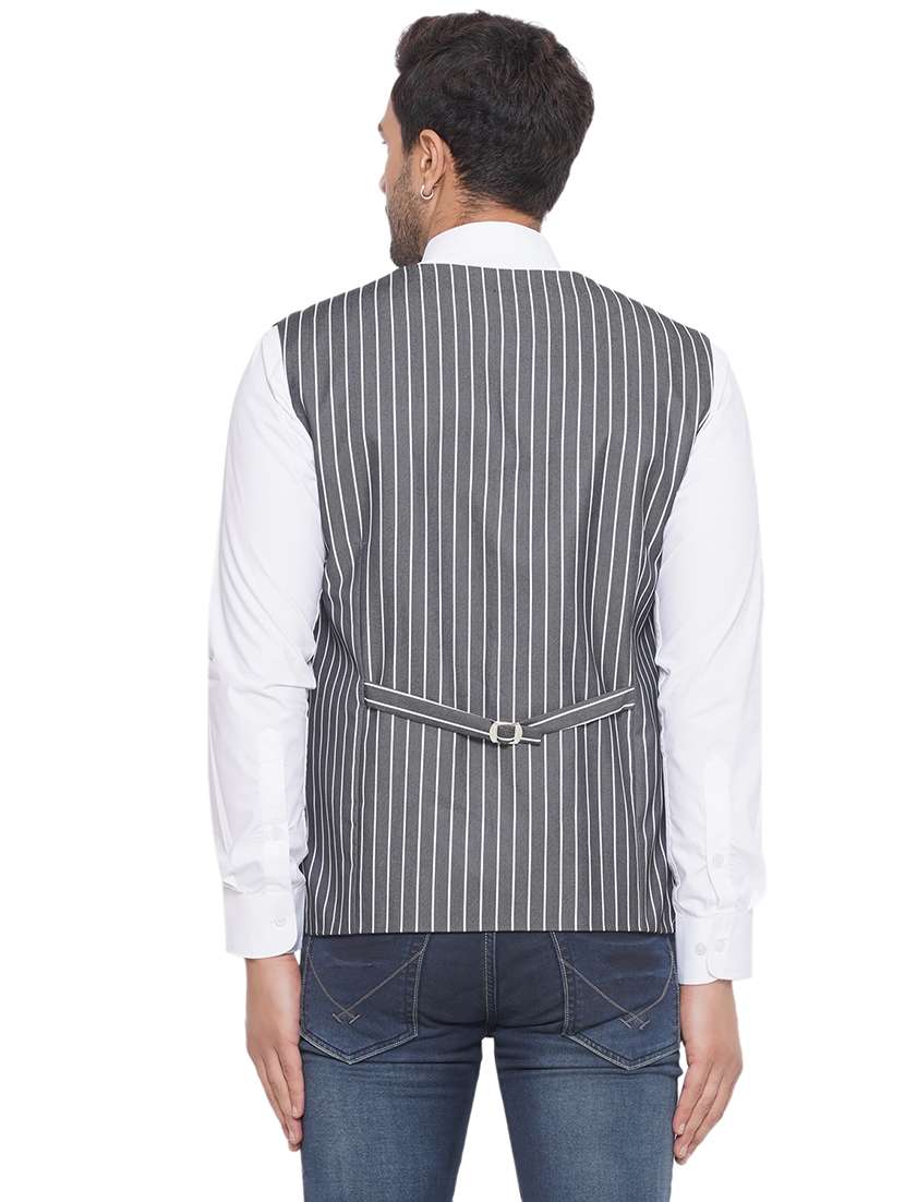men stripes sleeveless waist coat - 21513360 -  Standard Image - 3