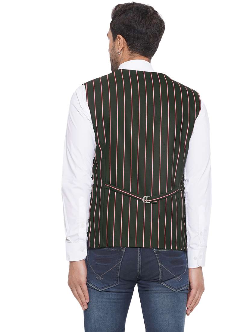 men stripes sleeveless waist coat - 21513362 -  Standard Image - 3