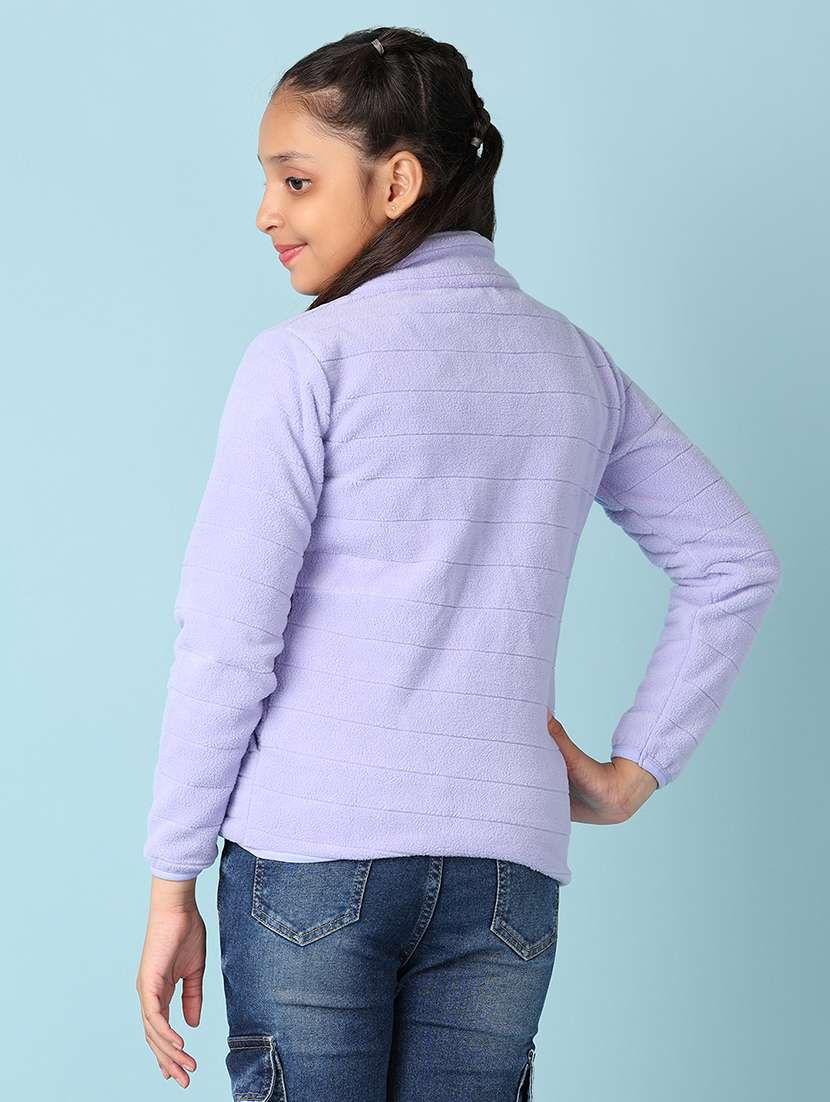 girls lavender cotton plain sweatshirt - 21513401 -  Standard Image - 3