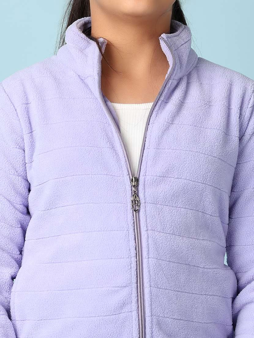 girls lavender cotton plain sweatshirt - 21513401 -  Standard Image - 5