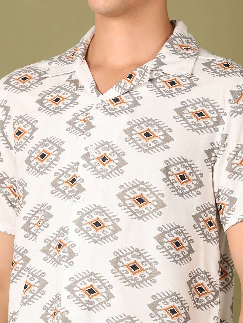 men printed short sleeves casual shirt - 21513469 -  Standard Image - 5