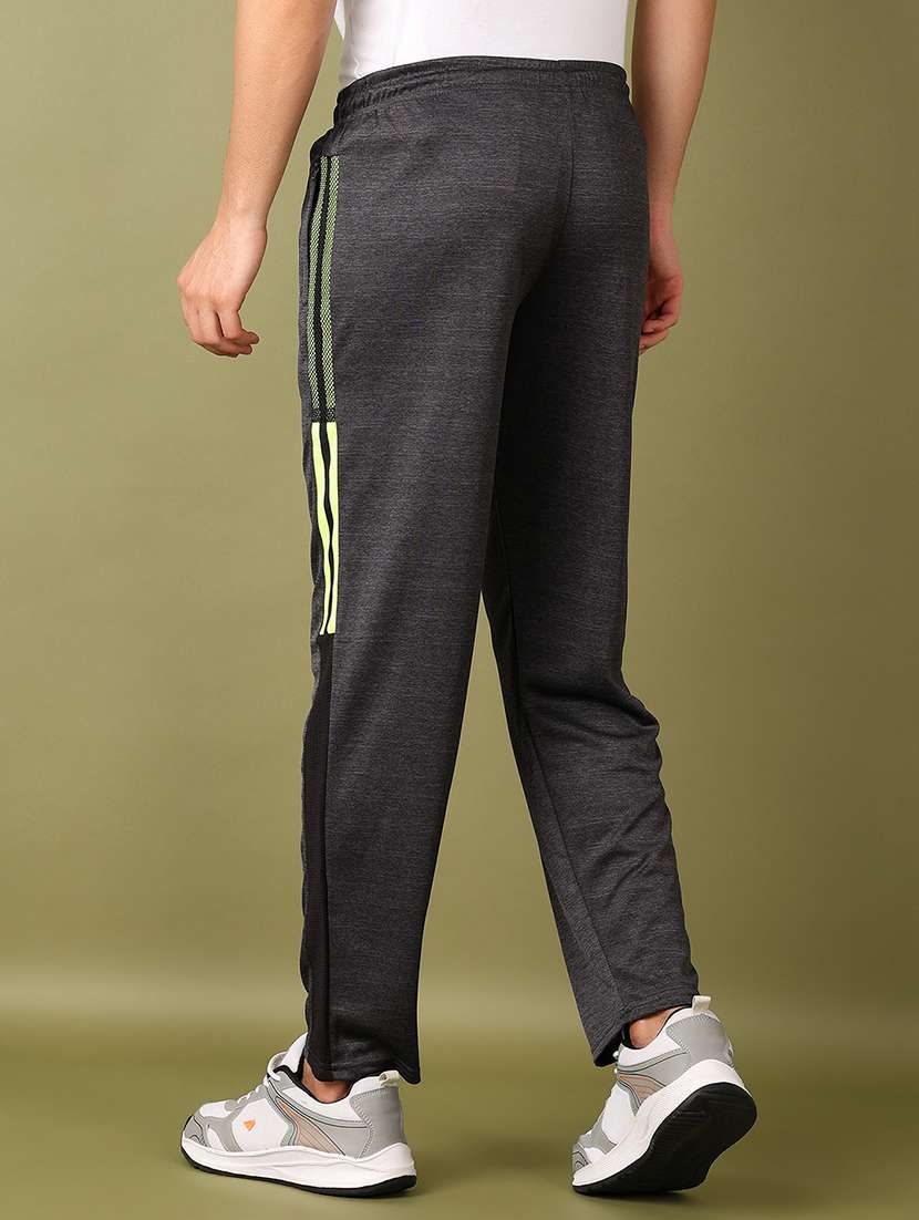 men charcoal solid full length track pant - 21513493 -  Standard Image - 3