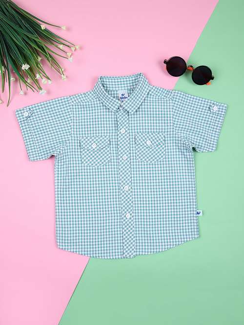 boys checks short sleeve shirt - 21513495 - Standard Image - 0
