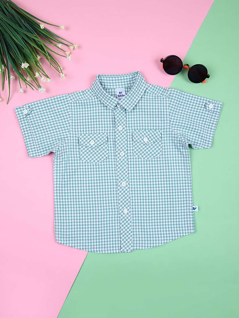 boys checks short sleeve shirt
