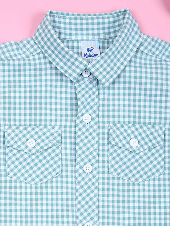 boys checks short sleeve shirt - 21513495 - Standard Image - 3
