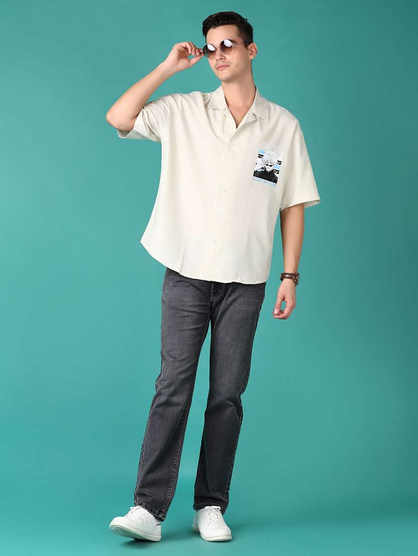 men placement print short sleeve casual shirt - 21513531 -  Standard Image - 3