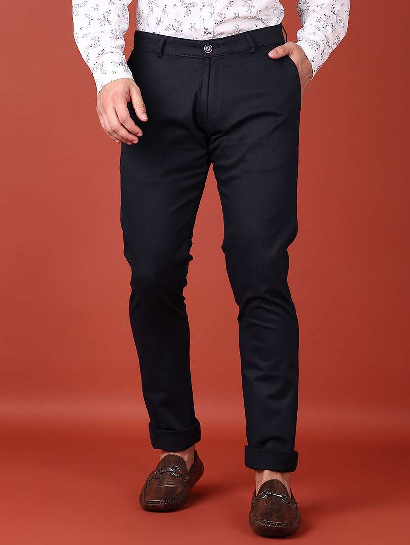 men mid rise solid chinos trouser - 21513539 - Zoom Image - 0