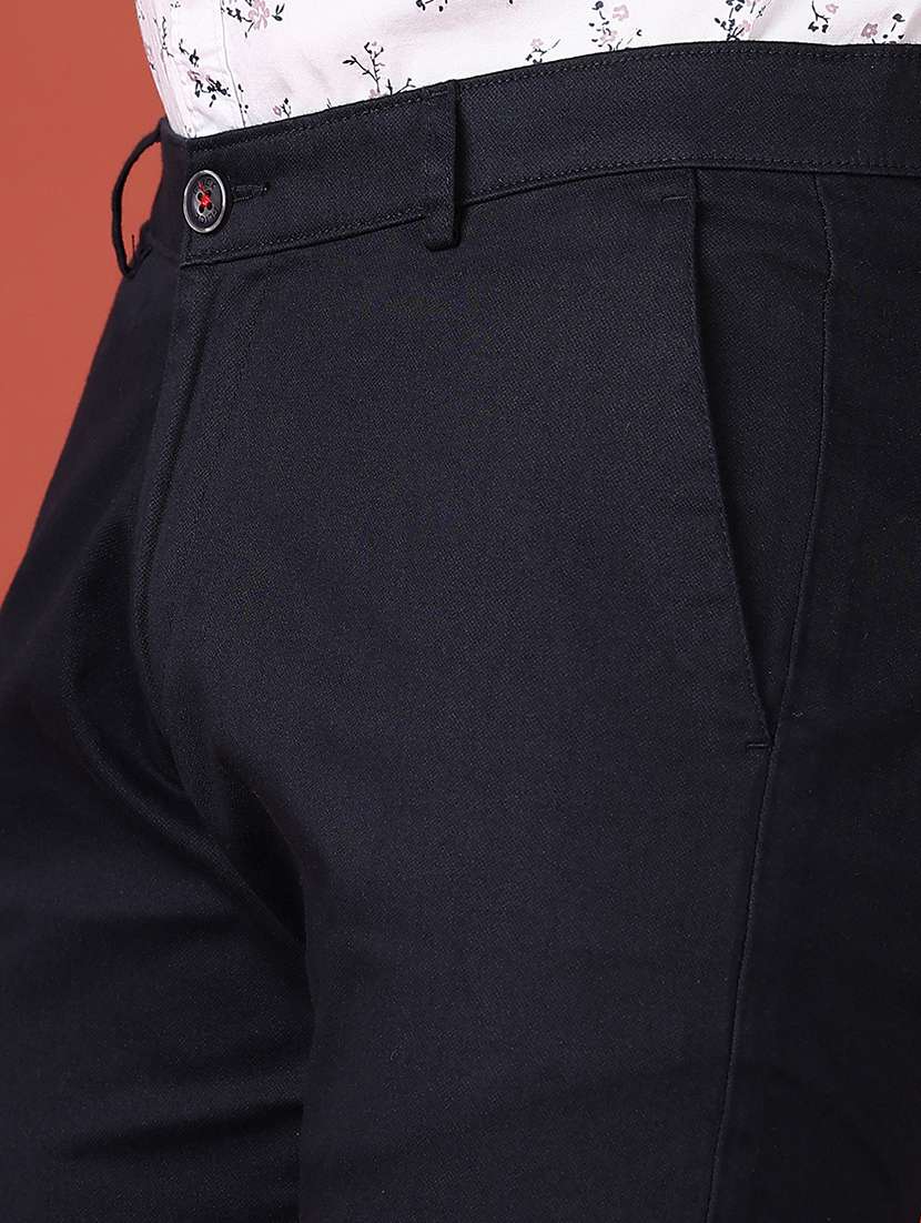 men mid rise solid chinos trouser - 21513539 - Standard Image - 5