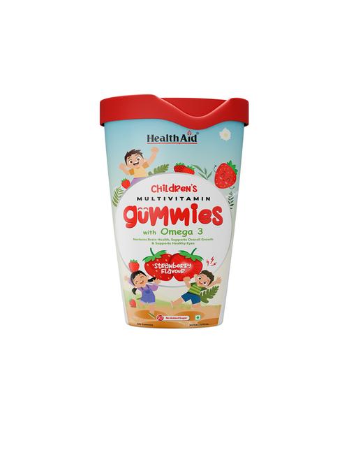 healthaid childrens multivitamin gummies with omega 3 60 gummies strawberry - 21513751 - Standard Image - 0