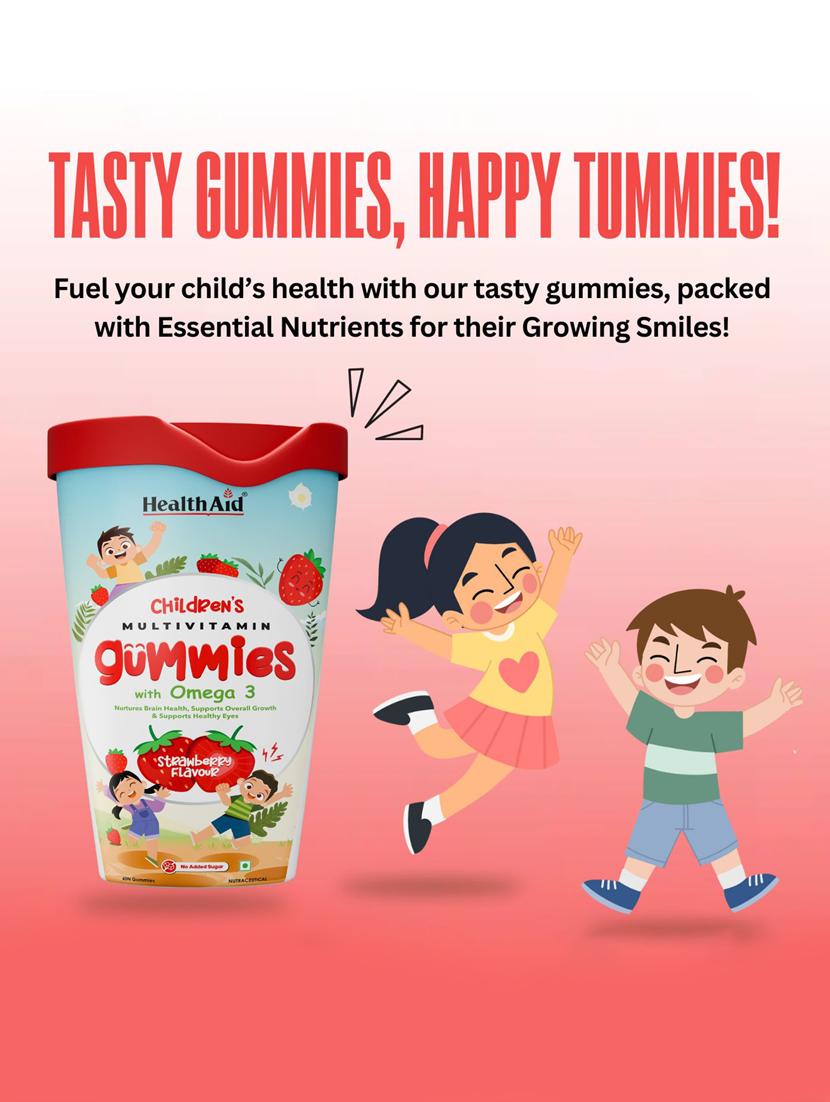healthaid childrens multivitamin gummies with omega 3 60 gummies strawberry - 21513751 - Standard Image - 5