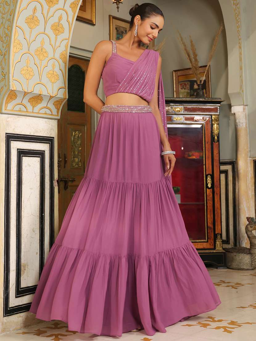 women purple flared lehenga - 21514020 -  Standard Image - 3