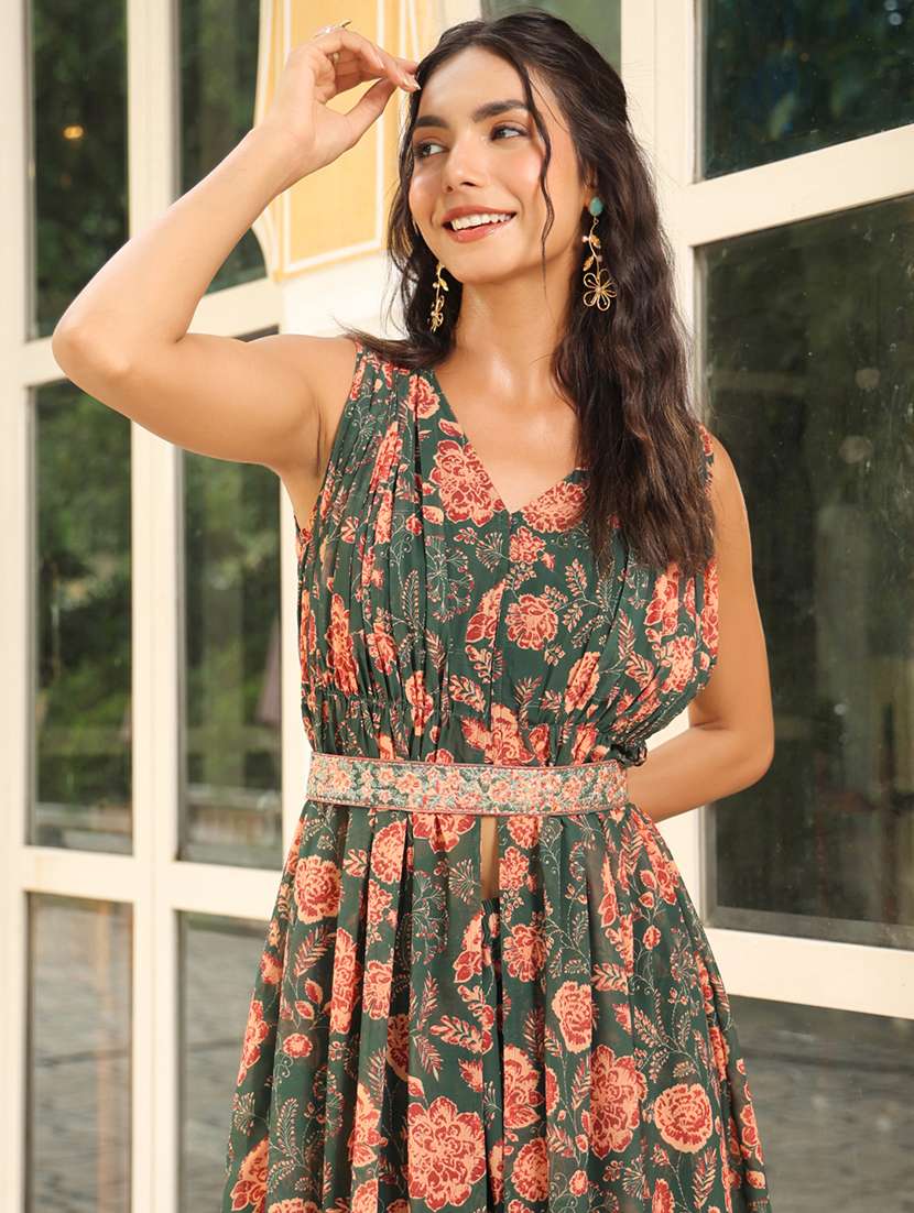 women green kurta palazzo set - 21514092 - Standard Image - 5