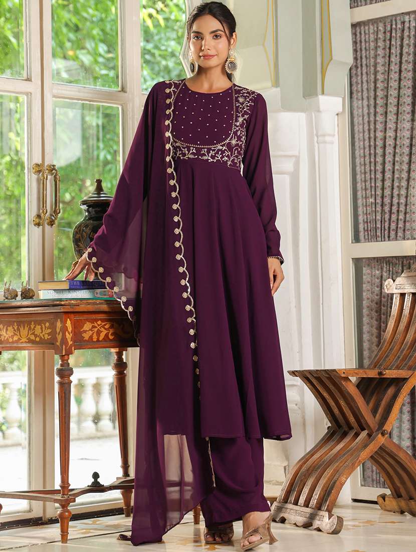 women embroidered long sleeve kurta pant with dupatta set - 21514112 -  Zoom Image - 0