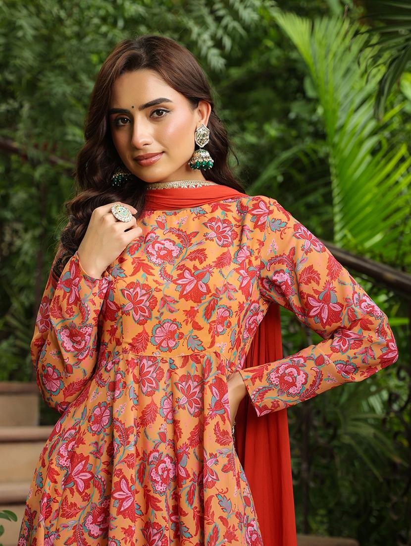 women printed long sleeves suit set - 21514117 - Standard Image - 5