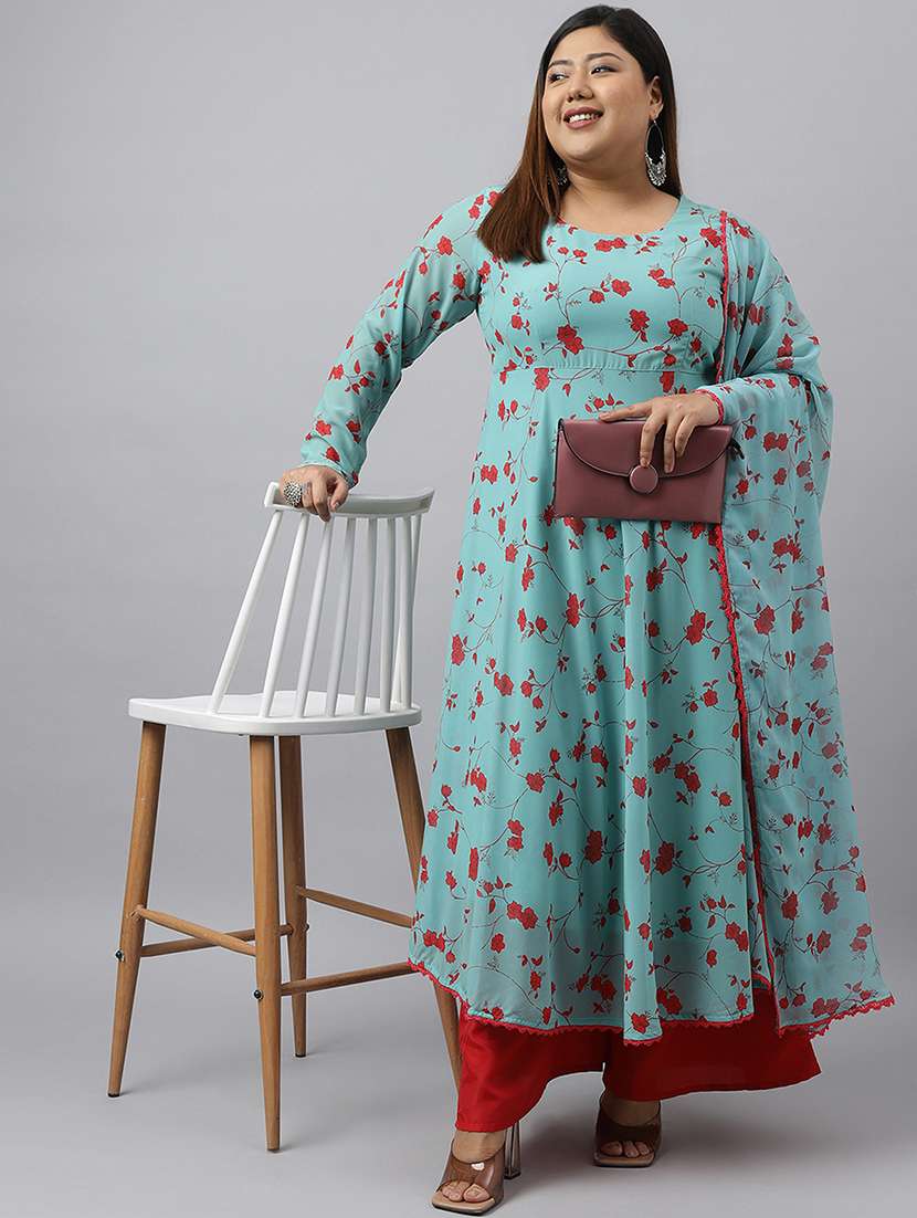 women light blue kurta palazzo set - 21514124 - Standard Image - 3