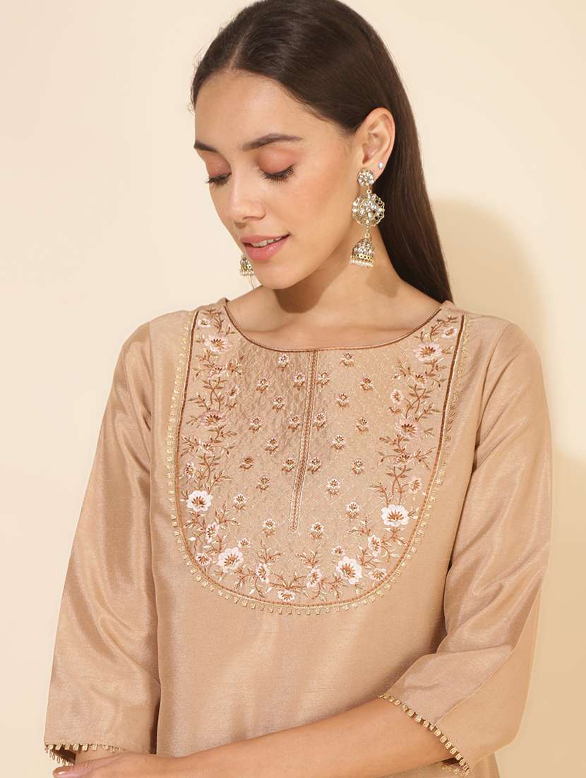 women beige kurta pant set - 21514143 -  Standard Image - 5