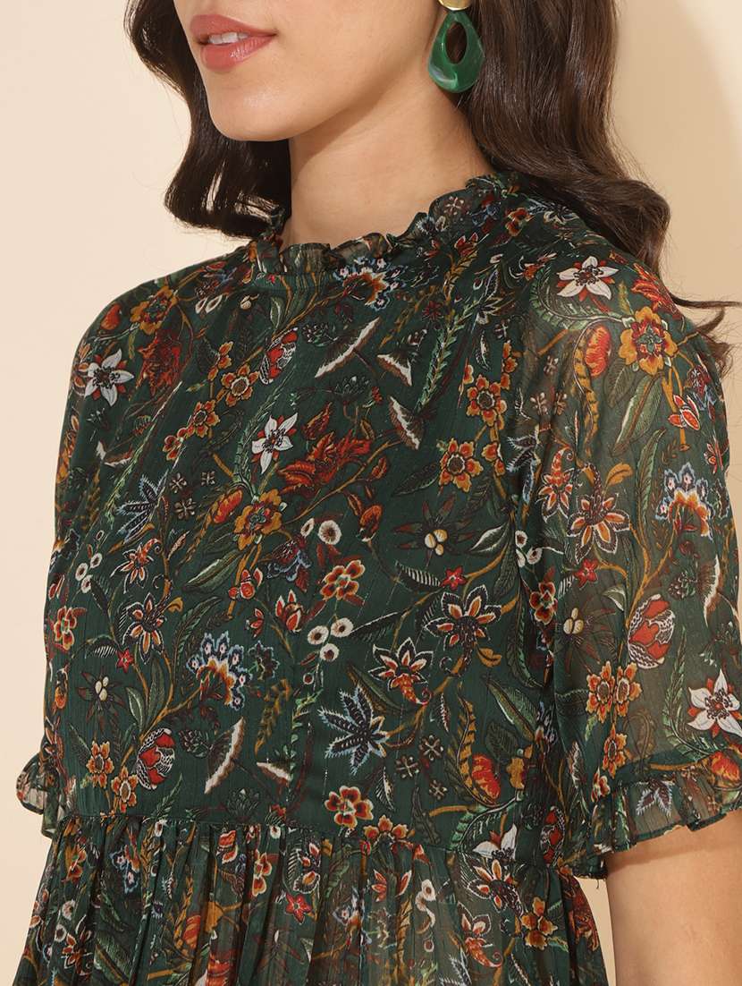 women green floral printed kurta pant set - 21514146 - Standard Image - 5