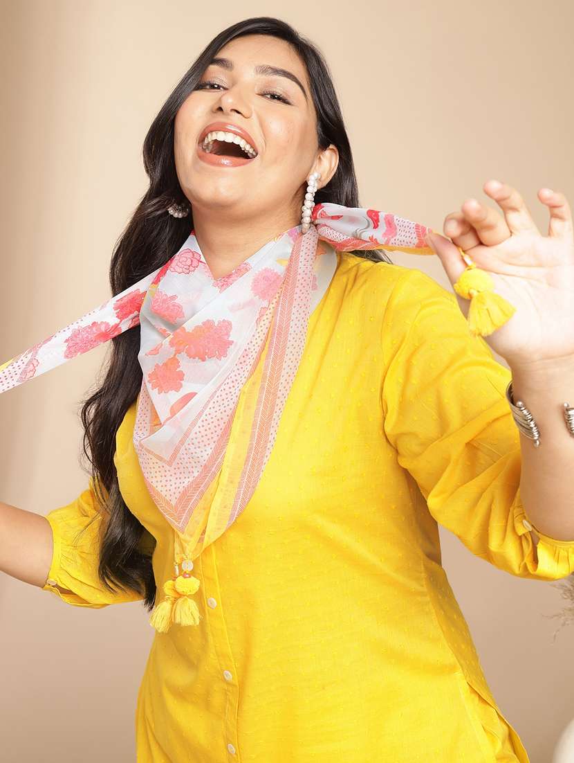 women v neck solid kurta palazzo set with dupatta - 21514160 -  Standard Image - 5