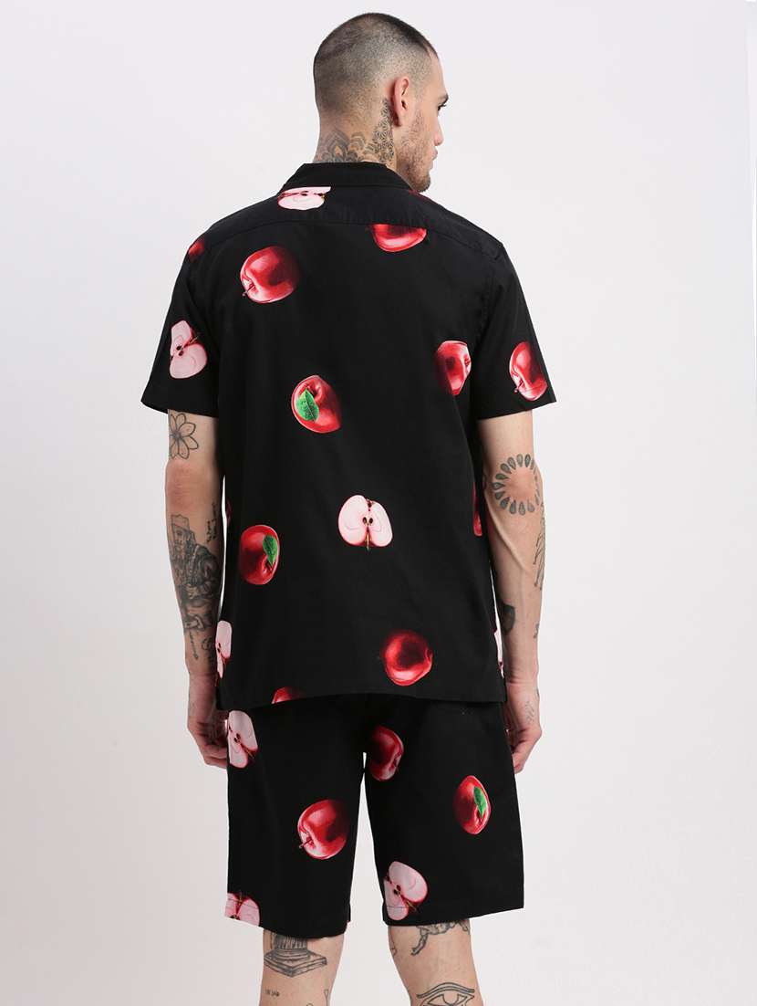 men black printed co-ord set - 21514397 -  Standard Image - 3