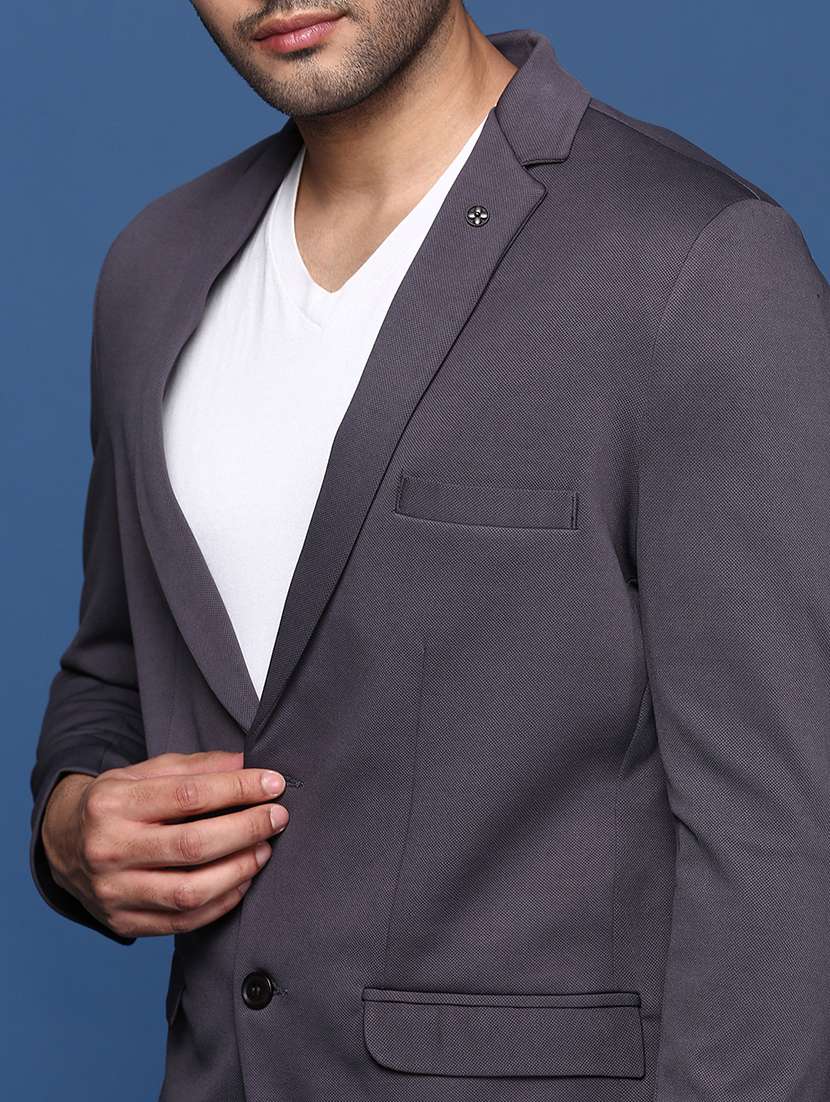 men long sleeve solid casual blazer - 21514407 -  Standard Image - 5