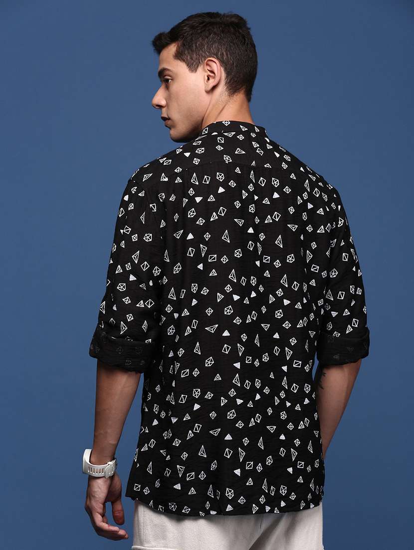 men long sleeve printed casual shirt - 21514418 -  Standard Image - 3