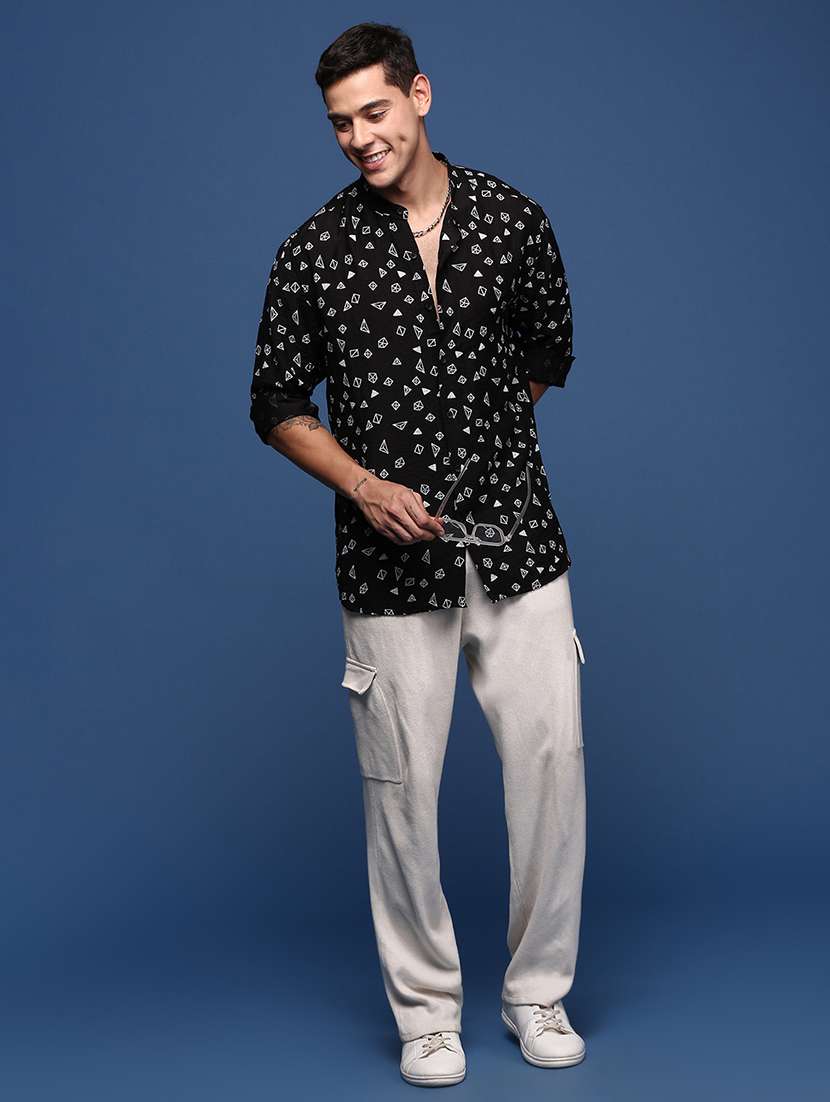 men long sleeve printed casual shirt - 21514418 -  Standard Image - 5