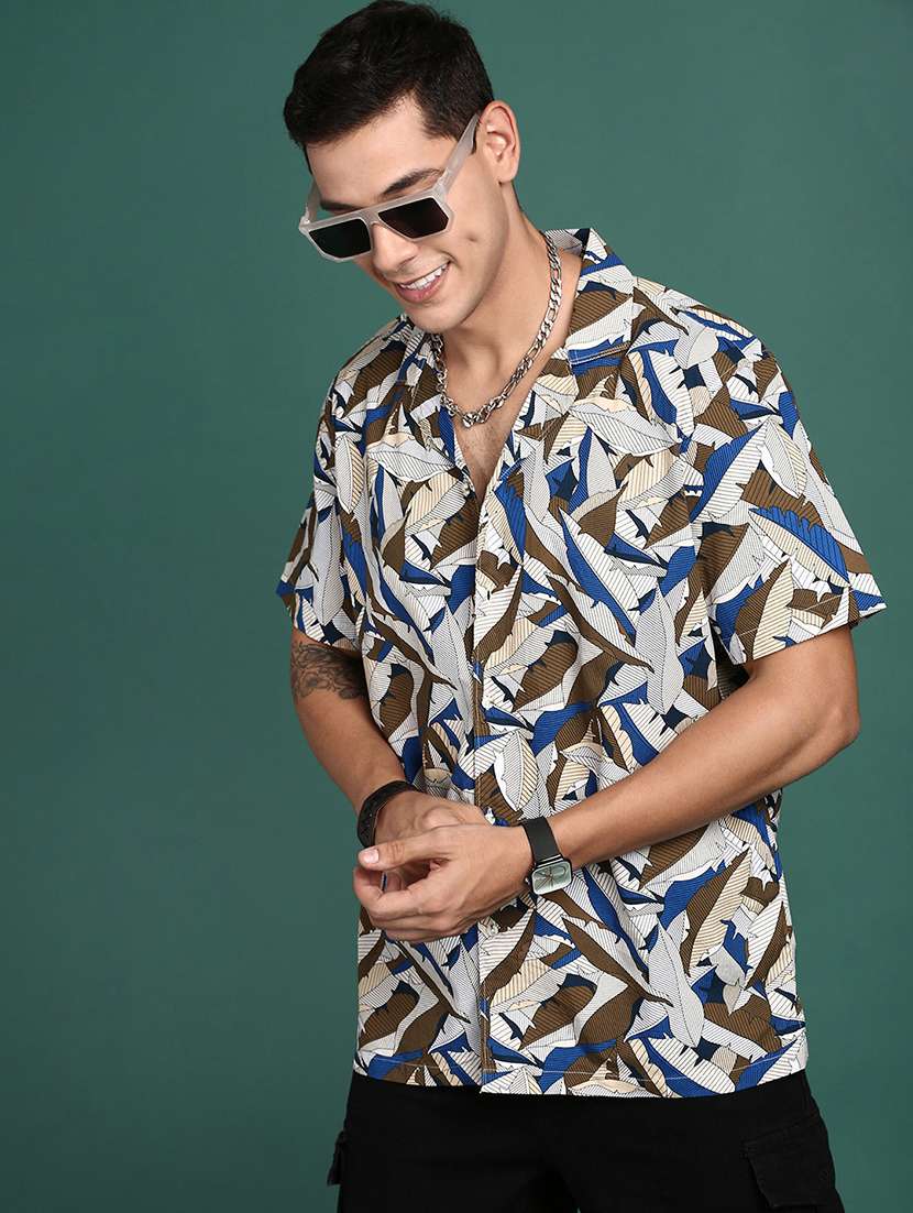 men multi colored cotton blend casual shirt - 21514422 -  Standard Image - 5