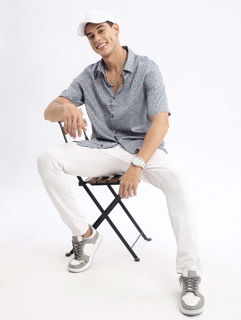 men florals short sleeves casual shirts - 21514423 -  Standard Image - 3
