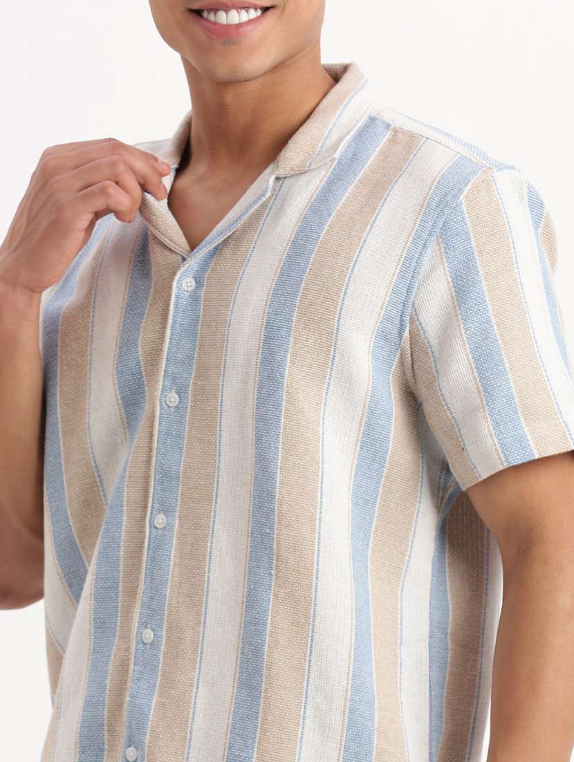 men collared stripes casual shirt - 21514428 -  Standard Image - 5