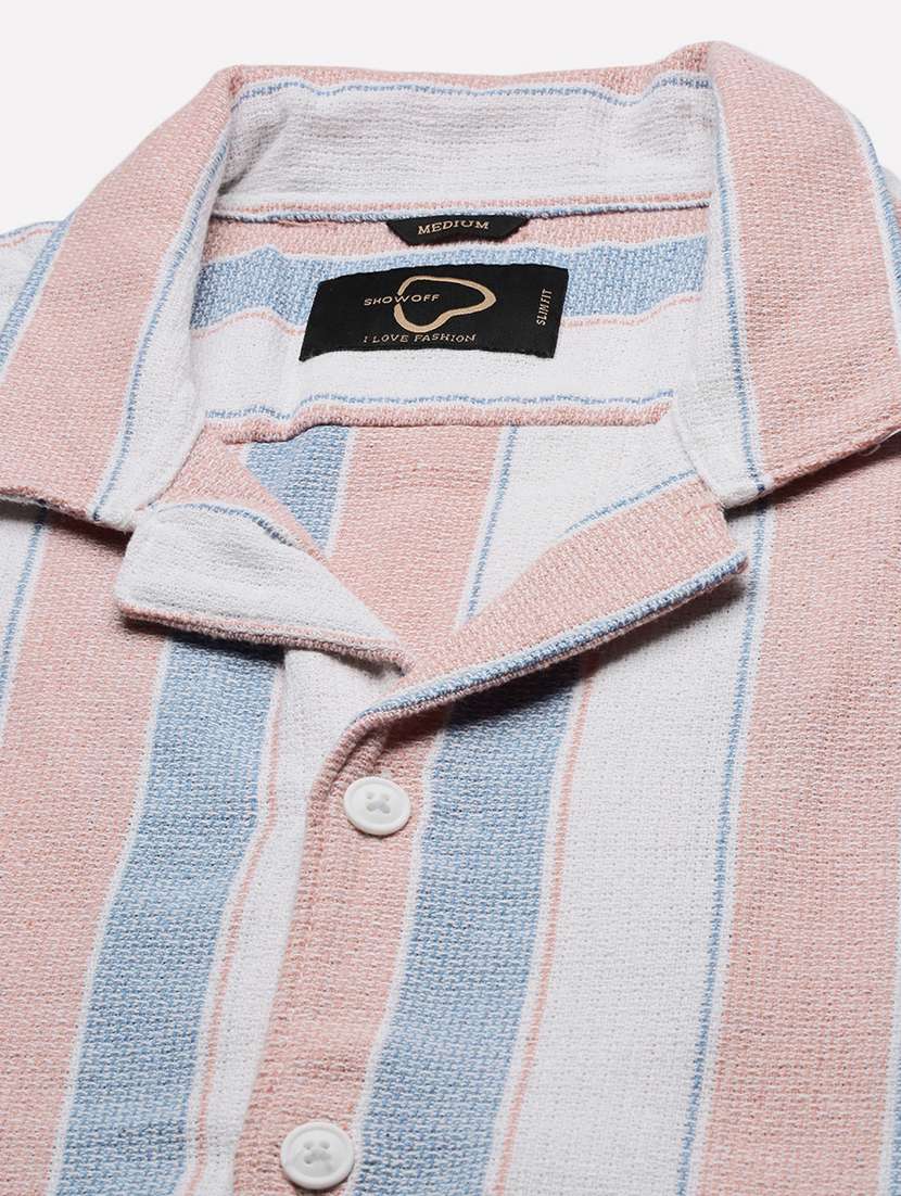 men stripes short sleeves casual shirts - 21514430 -  Standard Image - 5
