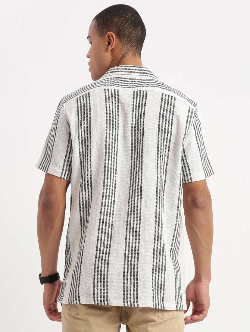 men stripes short sleeves casual shirts - 21514431 -  Standard Image - 3