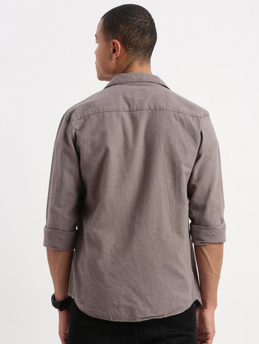 men grey self-designed casual shirt - 21514435 - Standard Image - 3