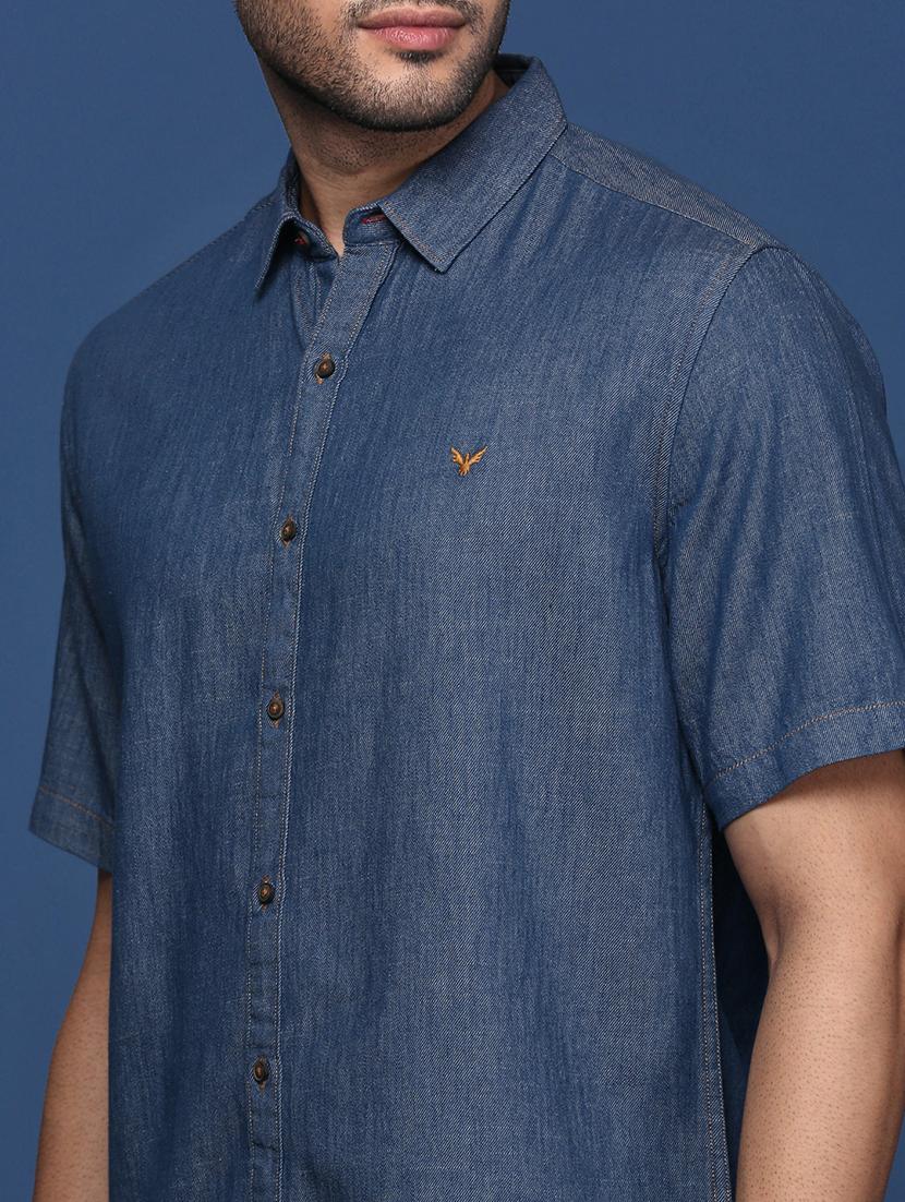men solids shorts sleeves casual shirt - 21514442 - Standard Image - 5