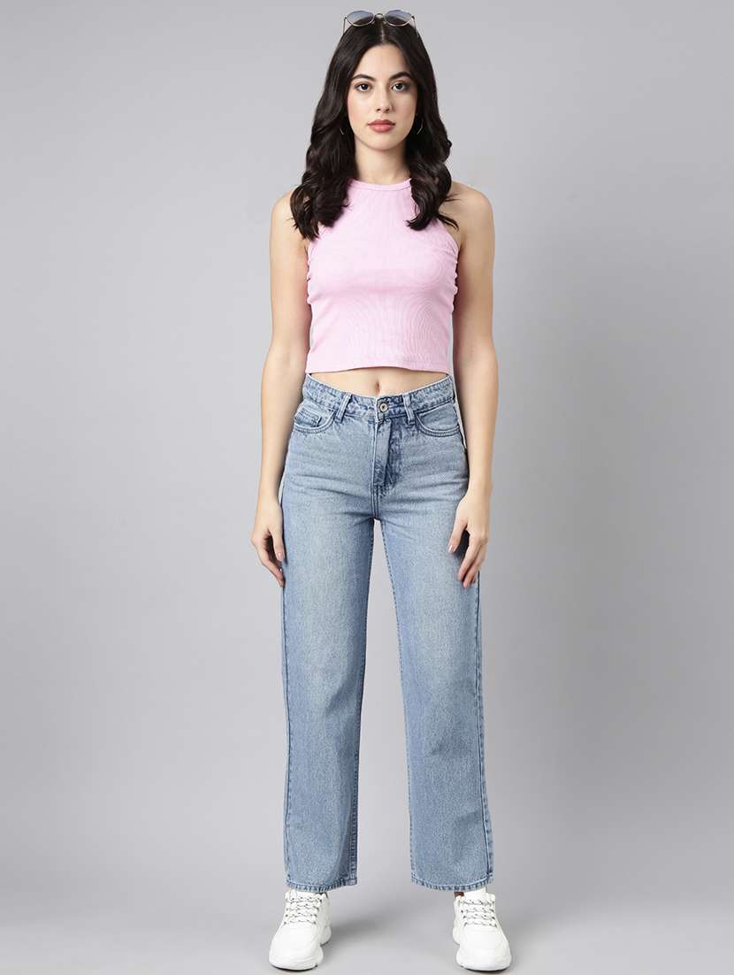 women light blue straight fit jeans - 21514468 -  Standard Image - 3