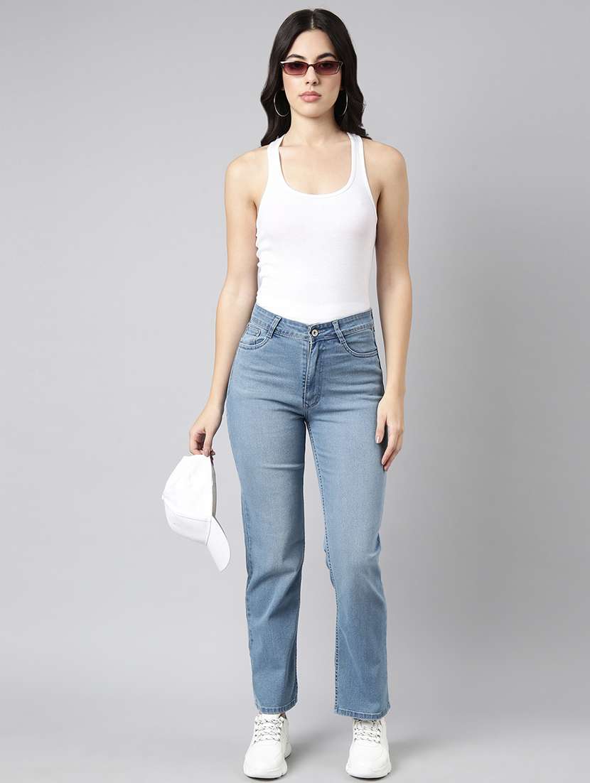 women light blue straight fit jeans - 21514469 -  Standard Image - 3