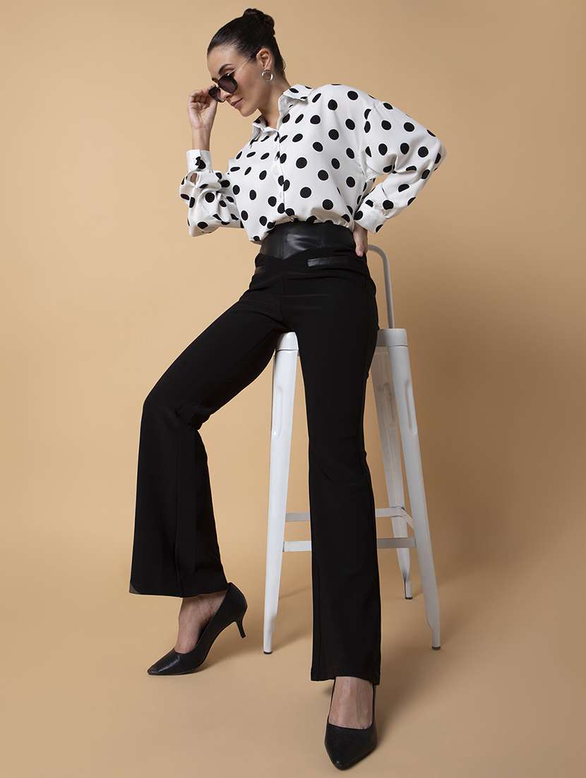 women black lycra bootcut trouser - 21514475 -  Standard Image - 3