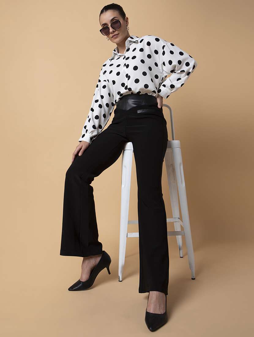 women black lycra bootcut trouser - 21514475 -  Standard Image - 5