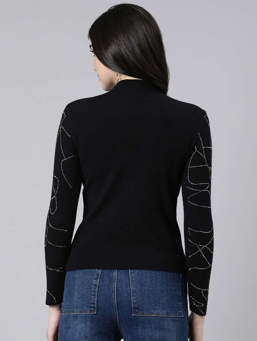 women embellished mock neck pullover - 21514492 -  Standard Image - 3