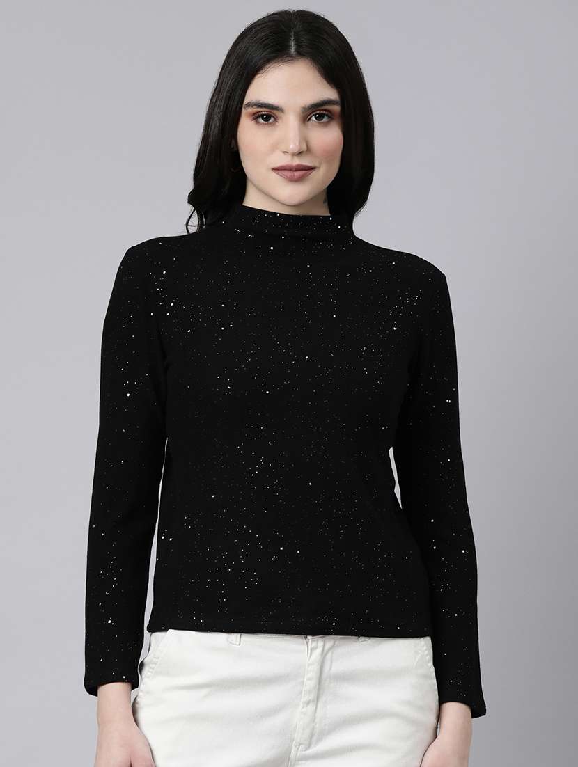 women black self-designed regular top