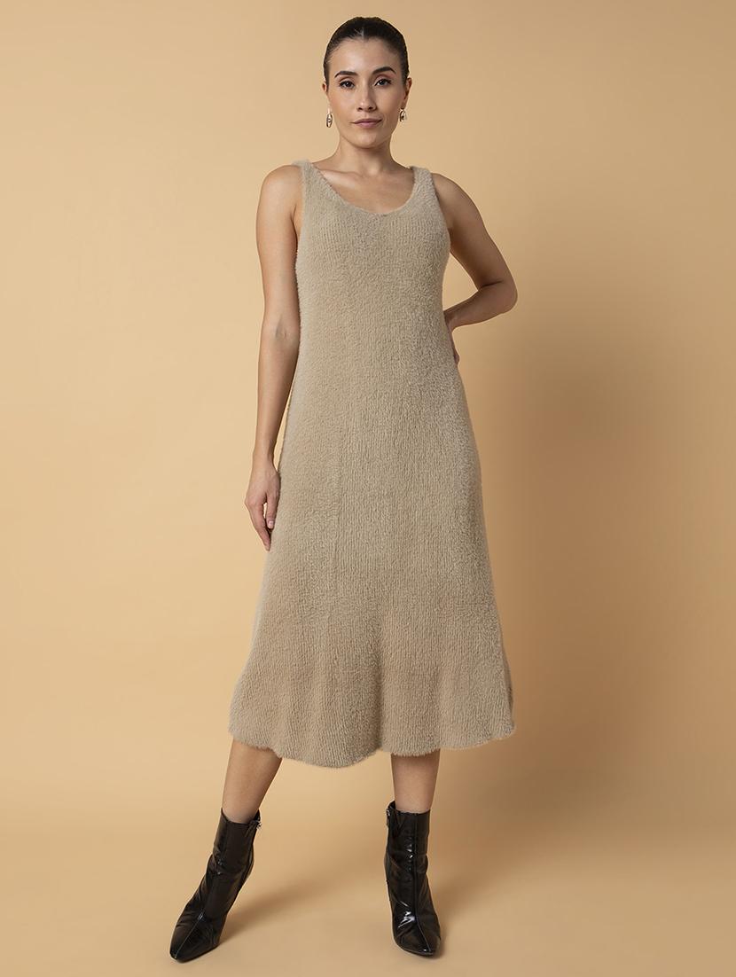 women solid sleeveless a-line dress - 21514523 -  Zoom Image - 0