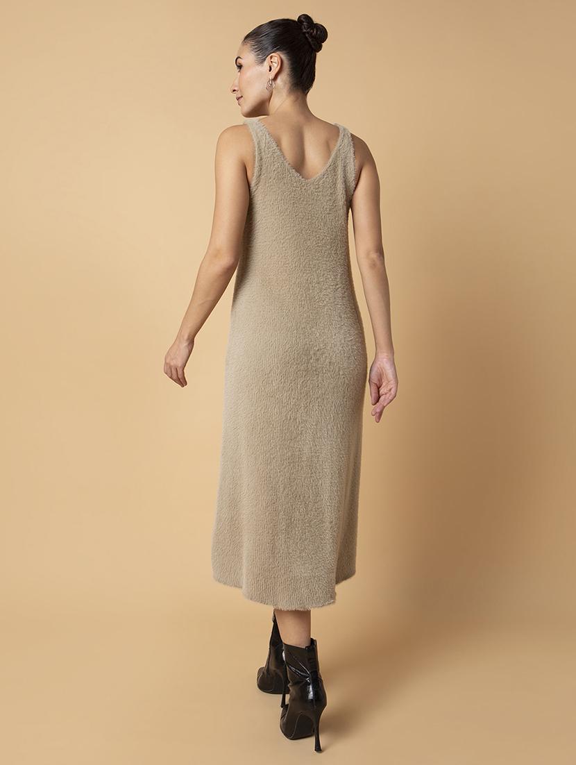 women solid sleeveless a-line dress - 21514523 - Standard Image - 3