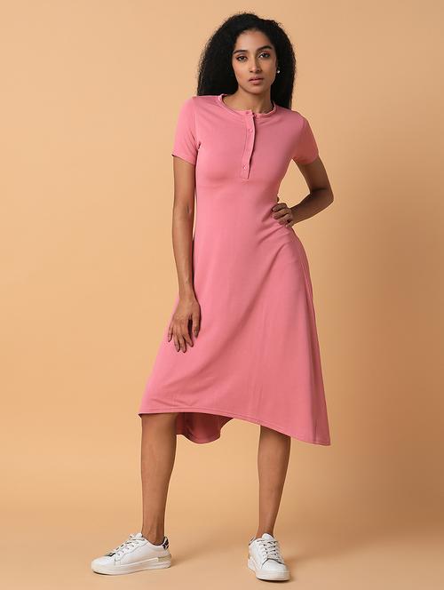 women pink solid a-line dress - 21514551 - Standard Image - 0